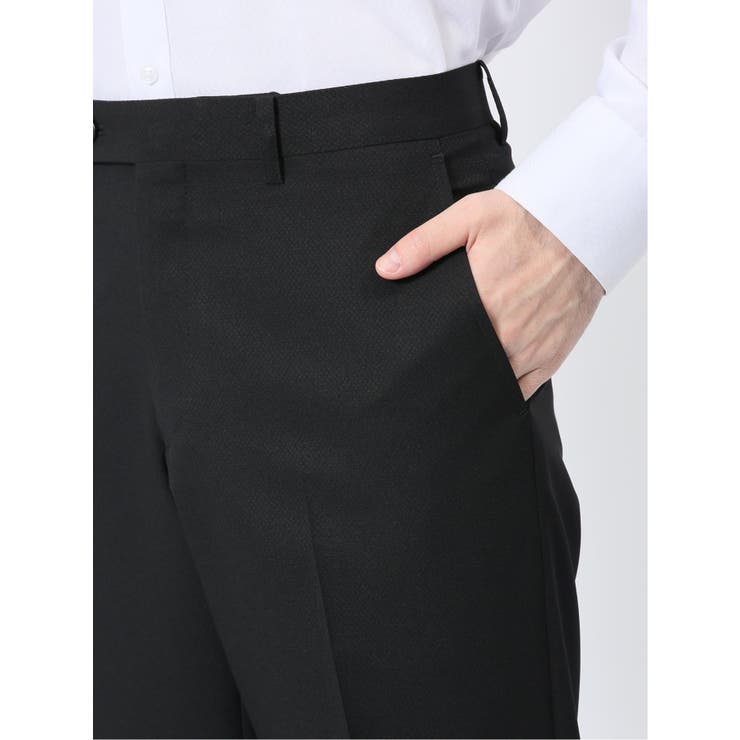 ストレッチウォッシャブル スリムフィット 2ボタン3ピーススーツ 組織黒 | TAKA-Q MEN | 詳細画像13 