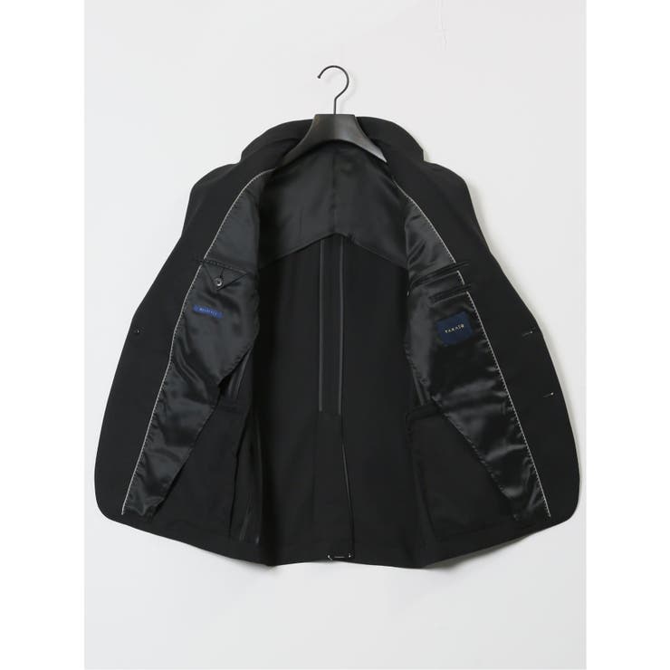 ストレッチウォッシャブル スリムフィット 2ボタン3ピーススーツ 組織黒 | TAKA-Q MEN | 詳細画像14 