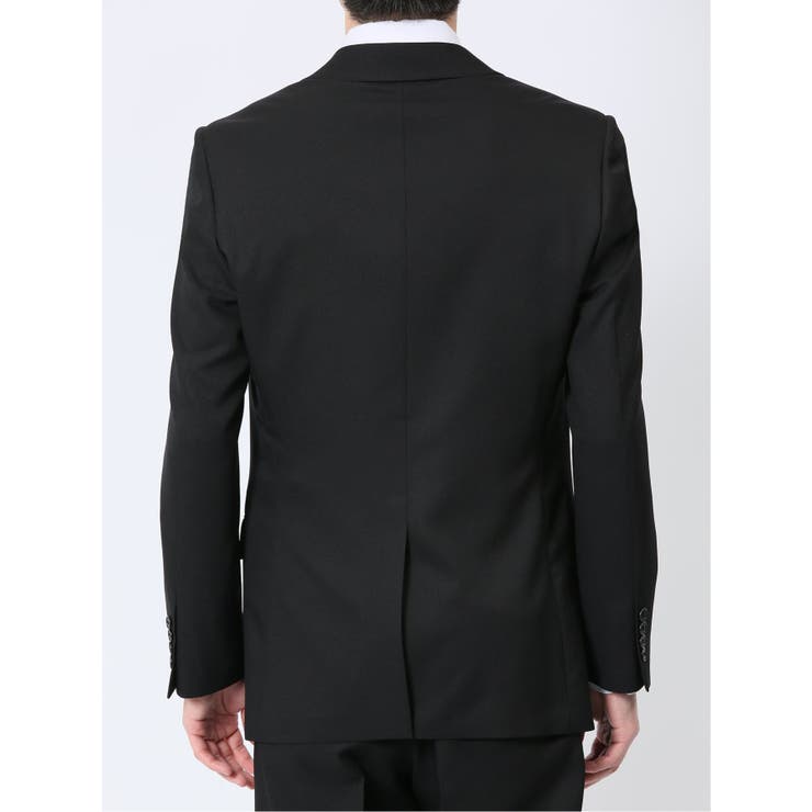 ストレッチウォッシャブル スリムフィット 2ボタン3ピーススーツ 組織黒 | TAKA-Q MEN | 詳細画像6 