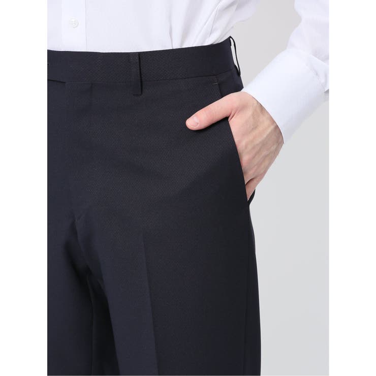 ストレッチウォッシャブル スリムフィット 2ボタン3ピーススーツ 組織紺 | TAKA-Q MEN | 詳細画像13 