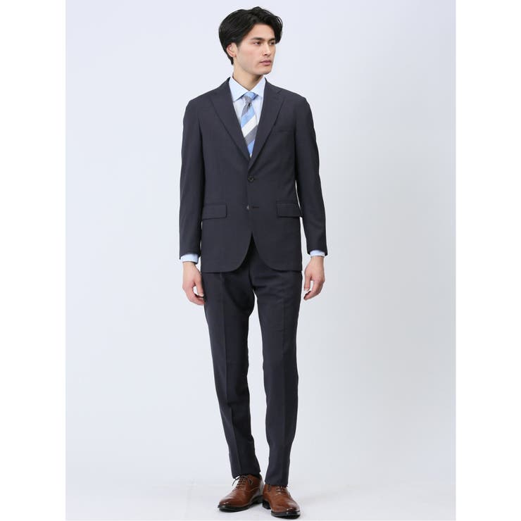 軽量ストレッチ レギュラーフィット 2ボタン2ピーススーツ 千鳥紺 | TAKA-Q MEN | 詳細画像1 