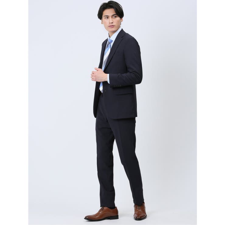 TAKAQ タカキュー メンズスーツ セットアップ ネイビー ストライプ