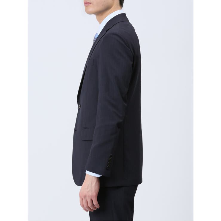 軽量ストレッチ レギュラーフィット 2ボタン2ピーススーツ ストライプ紺 | TAKA-Q MEN | 詳細画像6 
