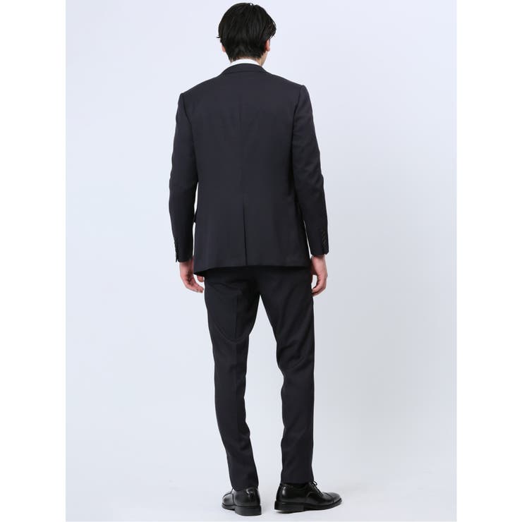 ストレッチウォッシャブル スリムフィット 2ボタン3ピーススーツ チェック紺 | TAKA-Q MEN | 詳細画像2 