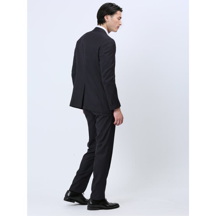 ストレッチウォッシャブル スリムフィット 2ボタン3ピーススーツ チェック紺 | TAKA-Q MEN | 詳細画像3 