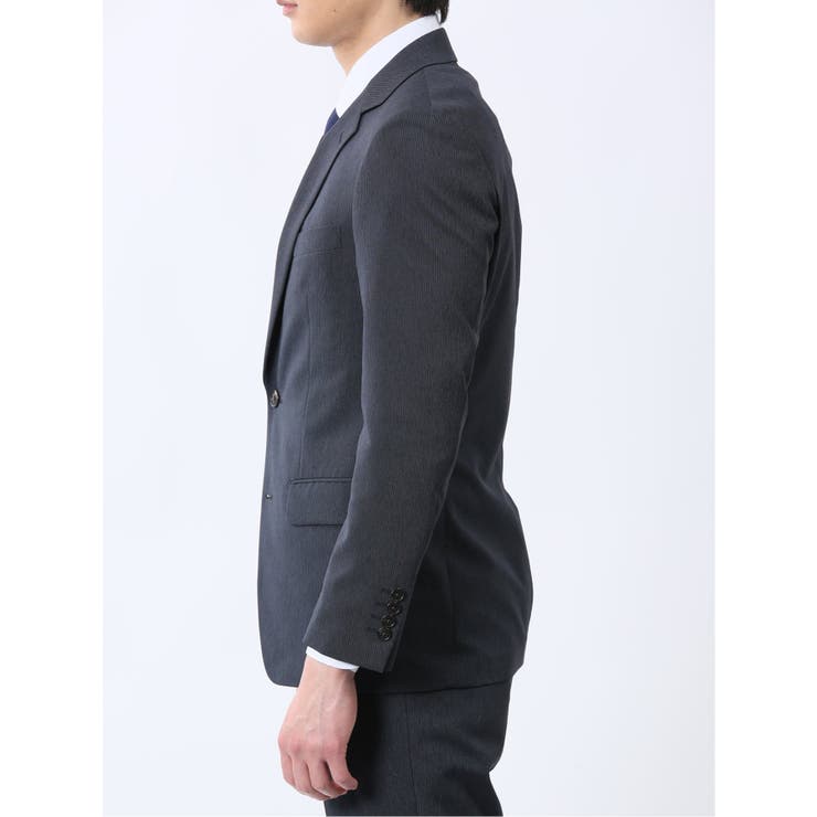 ストレッチウォッシャブル スリムフィット 2ボタン2ピーススーツ ストライプ紺 | TAKA-Q MEN | 詳細画像6