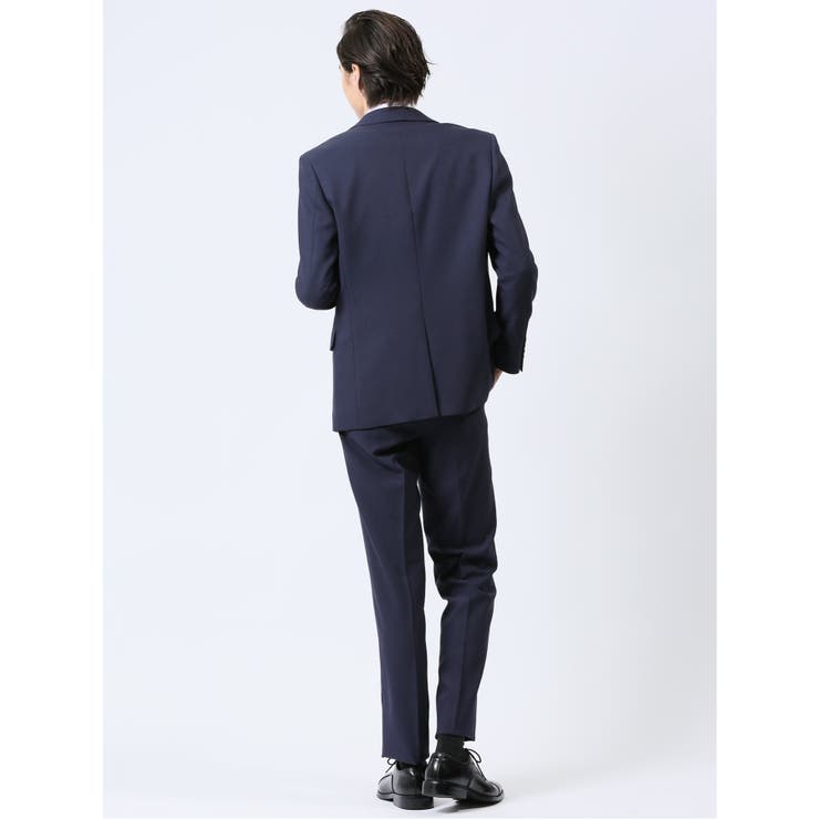 ストレッチウォッシャブル スリムフィット 2ボタン2ピーススーツ ストライプ紺 | TAKA-Q MEN | 詳細画像3 