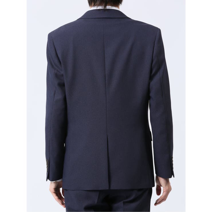 ストレッチウォッシャブル スリムフィット 2ボタン2ピーススーツ ストライプ紺 | TAKA-Q MEN | 詳細画像7 