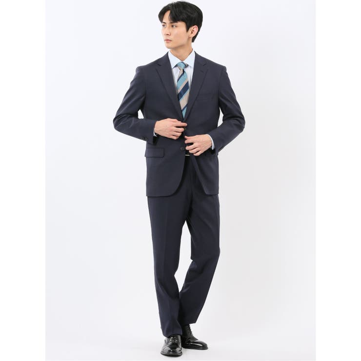 75紺 | ストレッチウォッシャブル レギュラーフィット 2ボタン2ピーススーツ | TAKA-Q MEN
