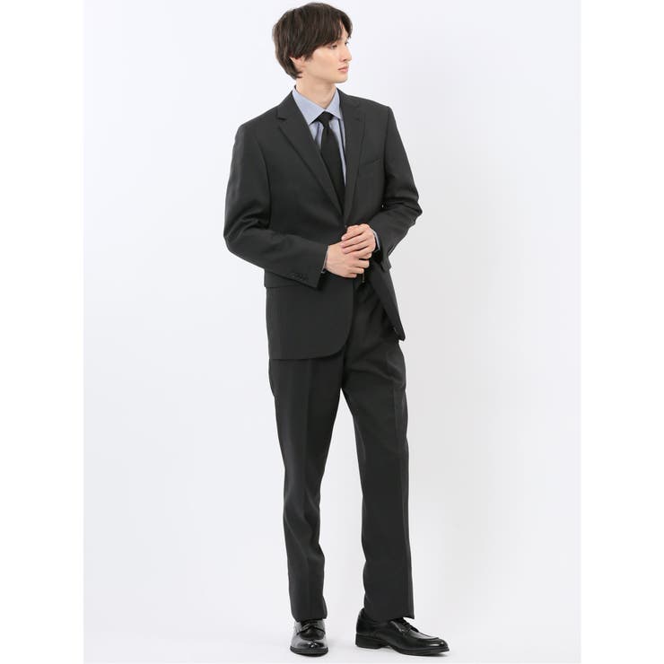 06グレー | ストレッチウォッシャブル レギュラーフィット 2ボタン2ピーススーツ | TAKA-Q MEN