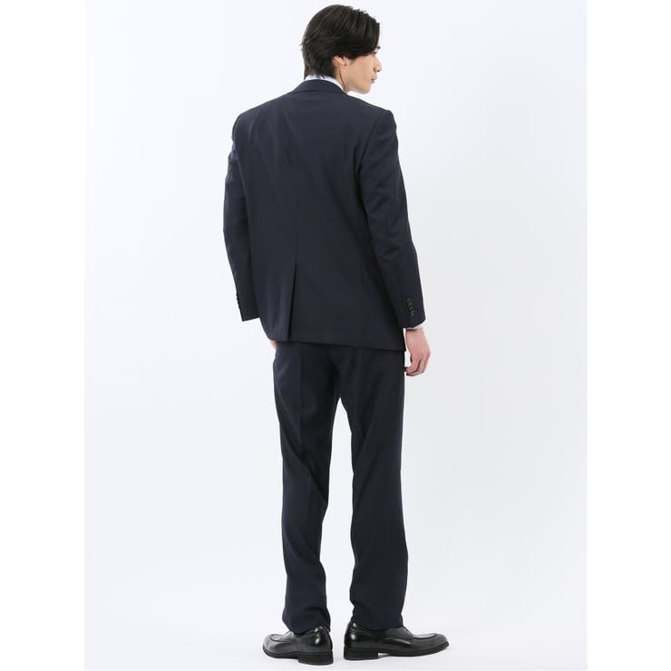 ストレッチウォッシャブル レギュラーフィット 2ボタン2ピーススーツ 組織紺 | TAKA-Q MEN | 詳細画像3 