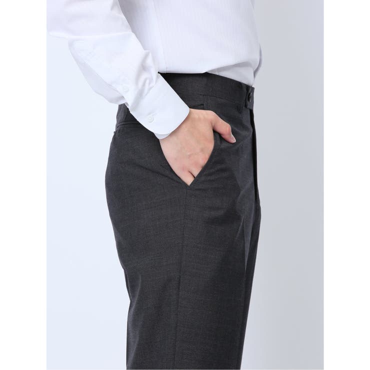 ウール混 スリムフィット 2ボタン2ピーススーツ 組織グレー | TAKA-Q MEN | 詳細画像12 