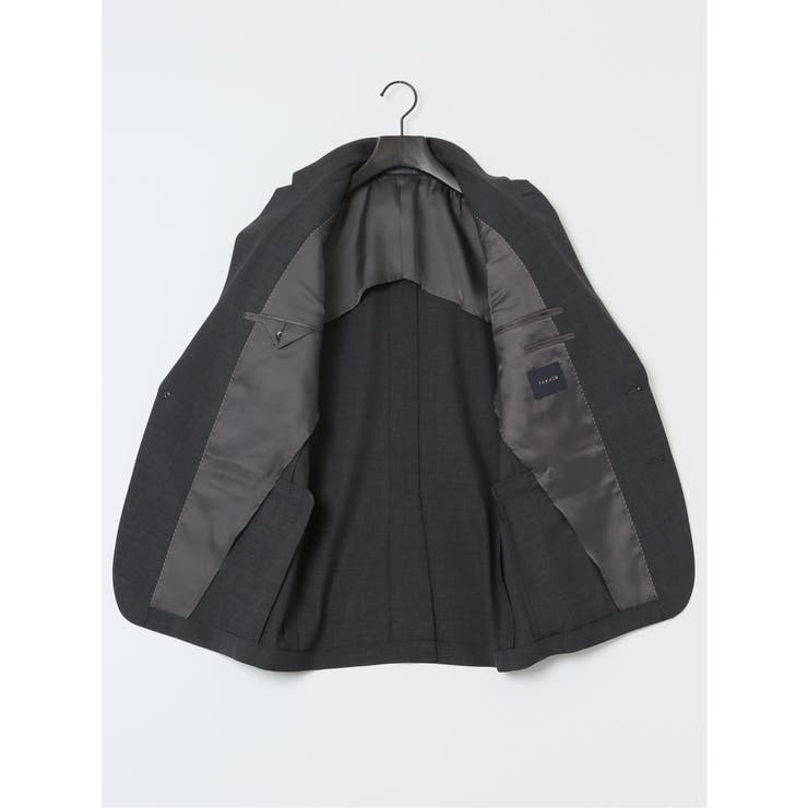 ウール混 スリムフィット 2ボタン2ピーススーツ 組織グレー | TAKA-Q MEN | 詳細画像13 