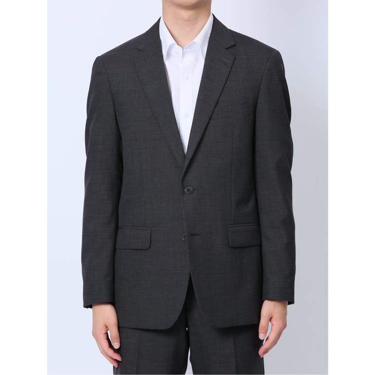 ウール混 スリムフィット 2ボタン2ピーススーツ 組織グレー | TAKA-Q MEN | 詳細画像5 