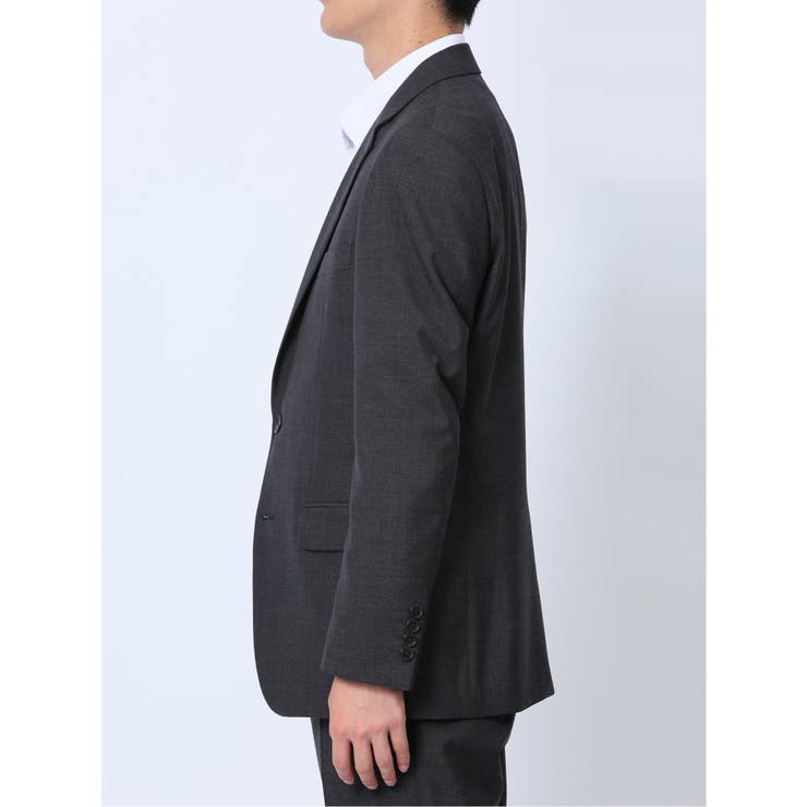 ウール混 スリムフィット 2ボタン2ピーススーツ 組織グレー | TAKA-Q MEN | 詳細画像6 