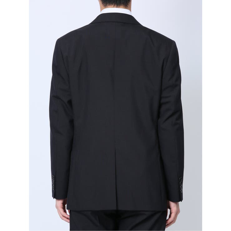 ウール混 スリムフィット 2ボタン2ピーススーツ シャドーストライプ紺 | TAKA-Q MEN | 詳細画像7 