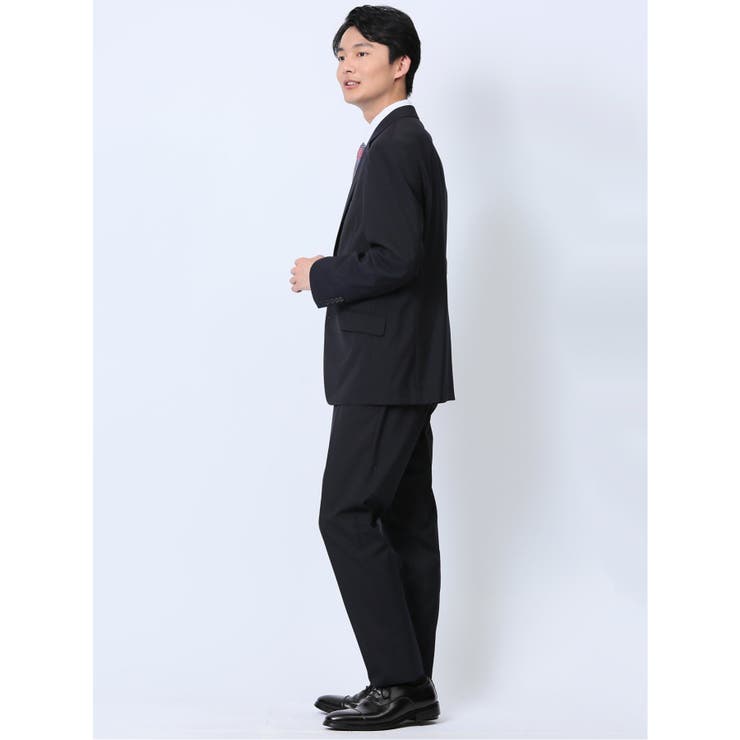 ウール混 レギュラーフィット 2ボタン2ピーススーツ 無地紺 | TAKA-Q MEN | 詳細画像2 