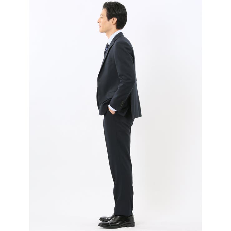 ストレッチウォッシャブル リラックスフィット 2ボタン2ピーススーツ 組織紺 | TAKA-Q MEN | 詳細画像2 