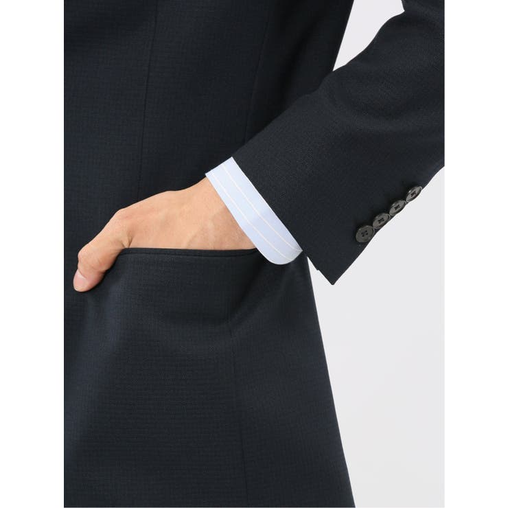 ストレッチウォッシャブル リラックスフィット 2ボタン2ピーススーツ 組織紺 | TAKA-Q MEN | 詳細画像9 