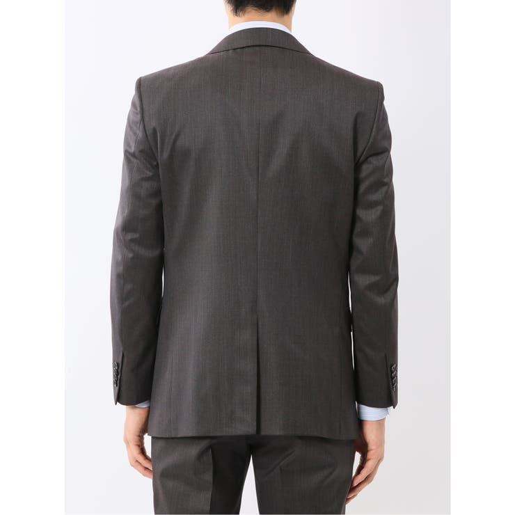 光沢ウール混 スリムフィット 2ボタン2ピーススーツ 無地グレー | TAKA-Q MEN | 詳細画像7 