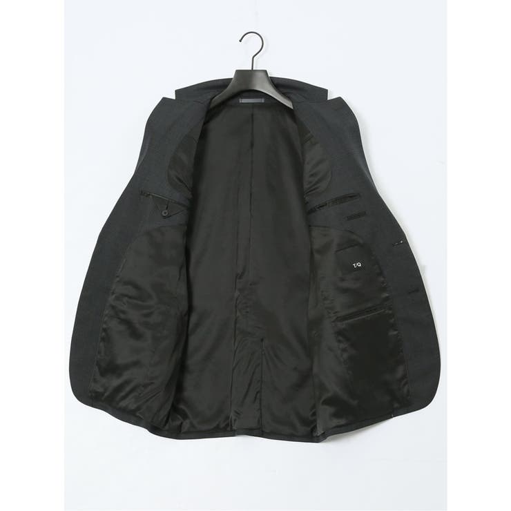 光沢ウール混 レギュラーフィット 2ボタン2ピーススーツ 組織グレー | TAKA-Q MEN | 詳細画像10 