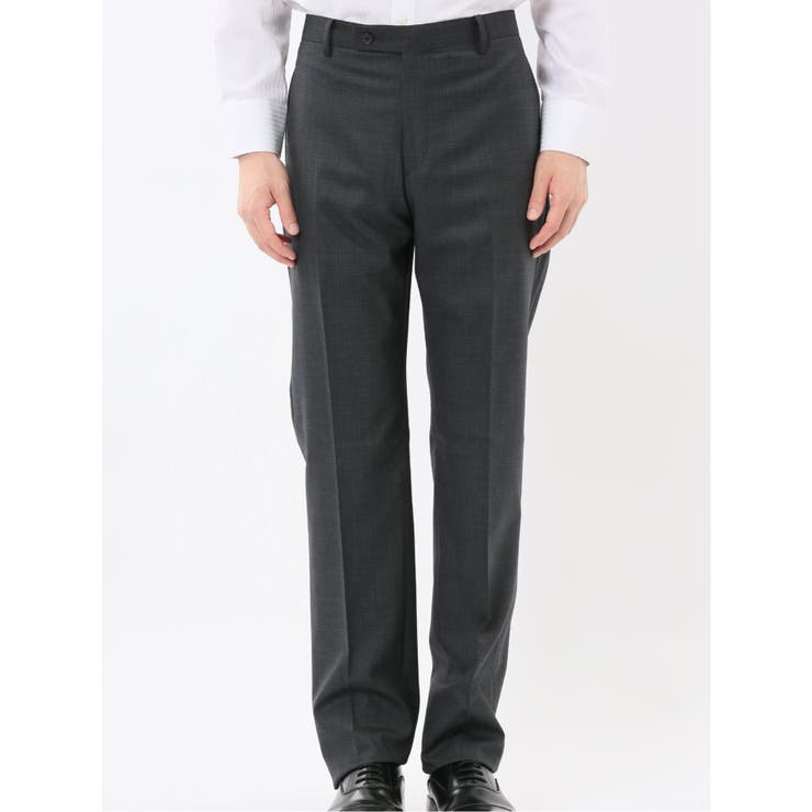 光沢ウール混 レギュラーフィット 2ボタン2ピーススーツ 組織グレー | TAKA-Q MEN | 詳細画像11 