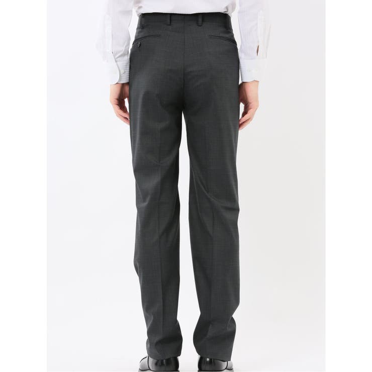 光沢ウール混 レギュラーフィット 2ボタン2ピーススーツ 組織グレー | TAKA-Q MEN | 詳細画像13 