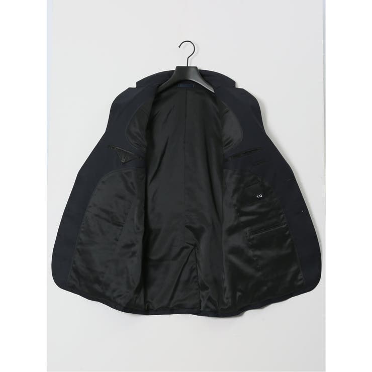 光沢ウール混 スリムフィット 2ボタン4ピース6WAYスーツ 組織紺 | TAKA-Q MEN | 詳細画像8 