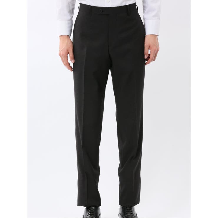 ストレッチウォッシャブル スリムフィット 2ボタン2ピーススーツ 組織黒 | TAKA-Q MEN | 詳細画像10 