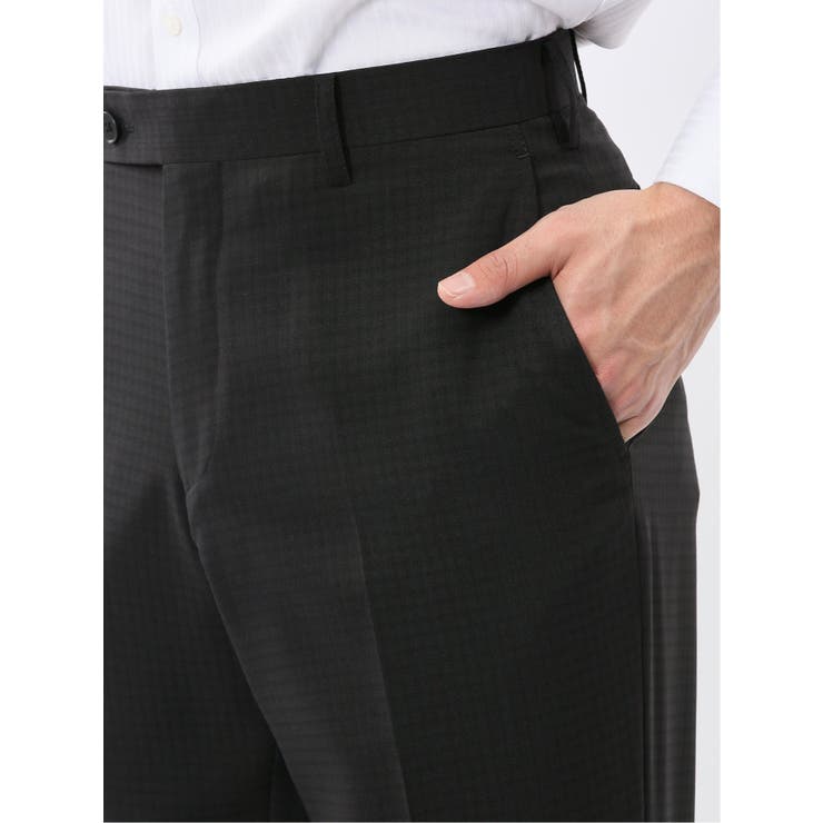 ストレッチウォッシャブル スリムフィット 2ボタン2ピーススーツ 組織黒 | TAKA-Q MEN | 詳細画像13 