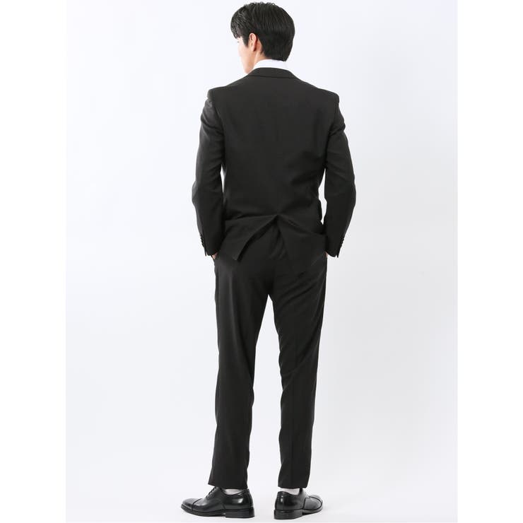 ストレッチウォッシャブル スリムフィット 2ボタン2ピーススーツ 組織黒 | TAKA-Q MEN | 詳細画像3 