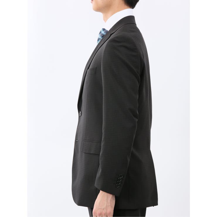 ストレッチウォッシャブル スリムフィット 2ボタン2ピーススーツ 組織黒 | TAKA-Q MEN | 詳細画像6 