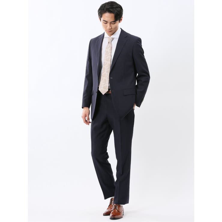 ストレッチウォッシャブル スリムフィット 2ボタン2ピーススーツ 組織紺 | TAKA-Q MEN | 詳細画像1 