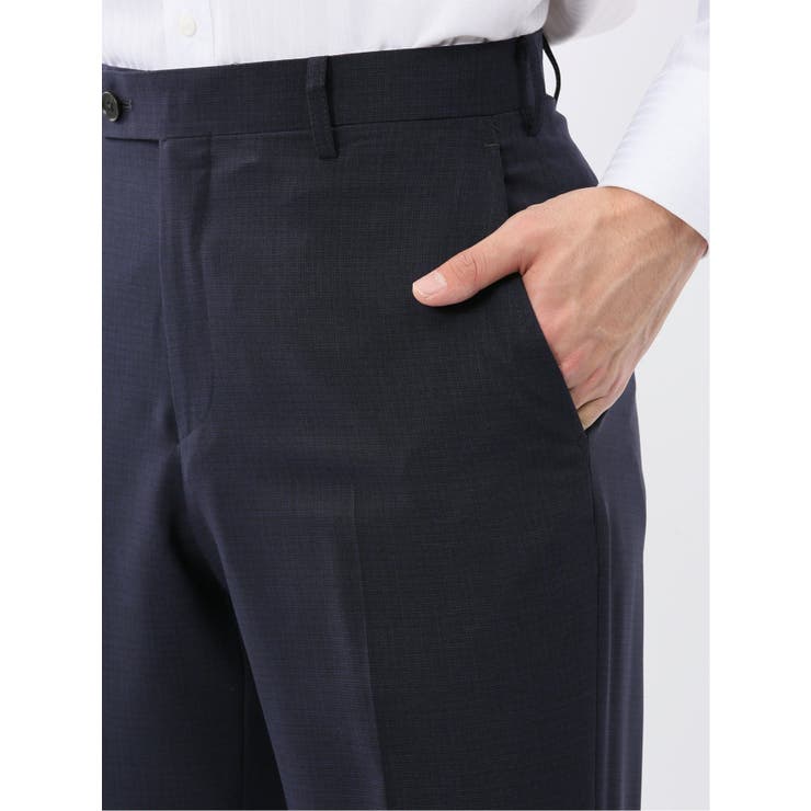 ストレッチウォッシャブル スリムフィット 2ボタン2ピーススーツ 組織紺 | TAKA-Q MEN | 詳細画像13 