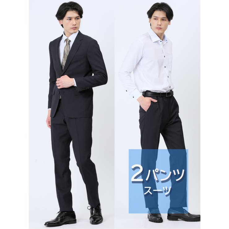 ストレッチウォッシャブル スリムフィット 2ボタン2パンツスーツ 組織紺[品番：TKQJ0021130]｜TAKA-Q MEN（タカキュー ）のメンズファッション通販｜SHOPLIST（ショップリスト）