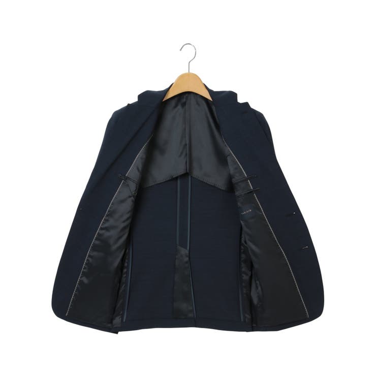 ウール混ストレッチ スリムフィット 2ボタン3ピーススーツ 杢紺 | TAKA-Q MEN | 詳細画像15