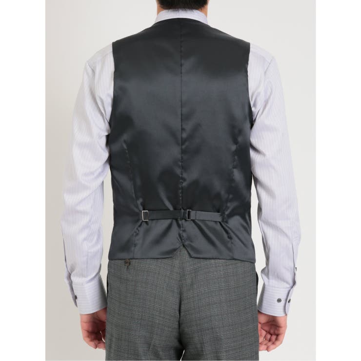 シルク混ウール レギュラーフィット 2ボタン3ピーススーツ 杢チェック