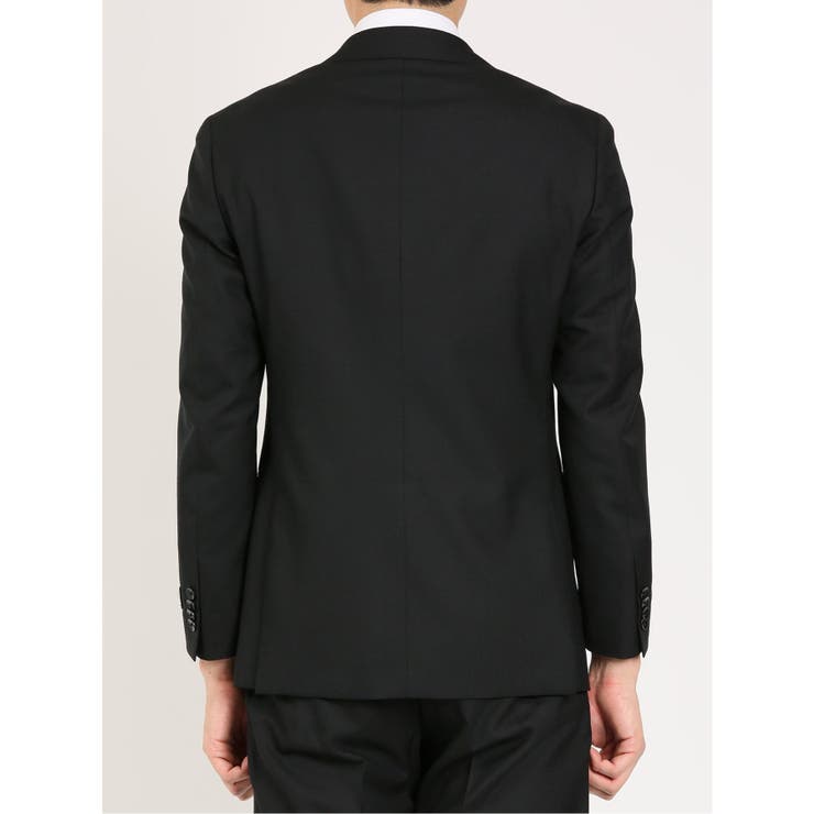 ウール レギュラーフィット 2ボタン3ピーススーツ 無地黒 | TAKA-Q MEN | 詳細画像6 