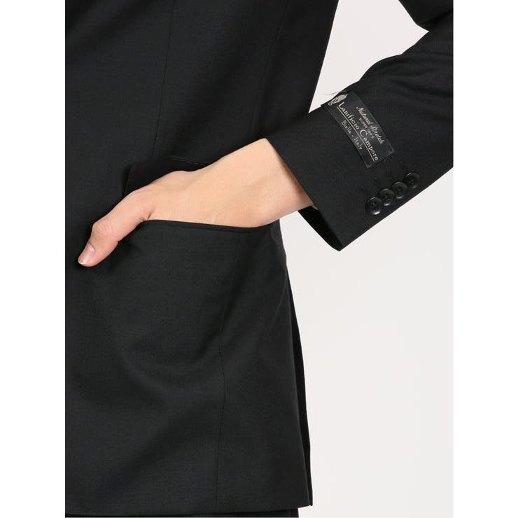 ウール レギュラーフィット 2ボタン3ピーススーツ 無地黒 | TAKA-Q MEN | 詳細画像7 