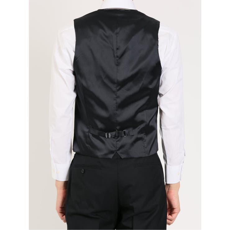 ウール レギュラーフィット 2ボタン3ピーススーツ 無地黒 | TAKA-Q MEN | 詳細画像9 