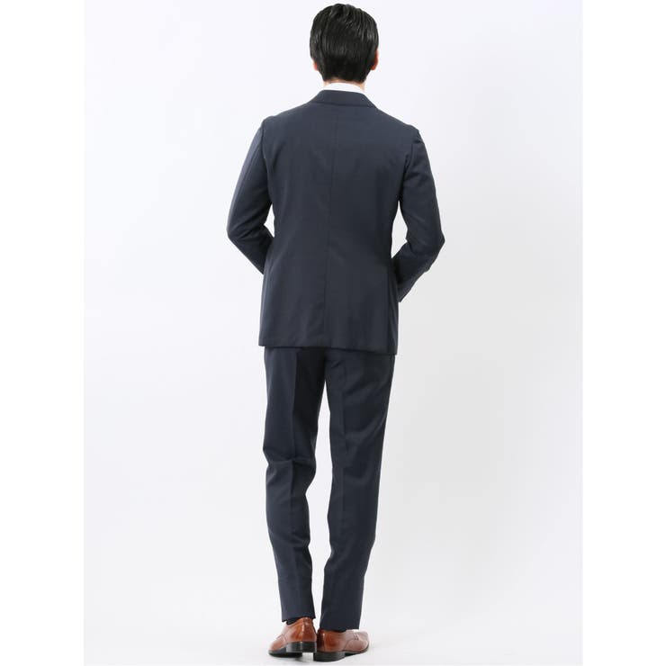 マルゾット ウール レギュラーフィット ダブル 2ピース スーツ 組織紺 | TAKA-Q MEN | 詳細画像3 