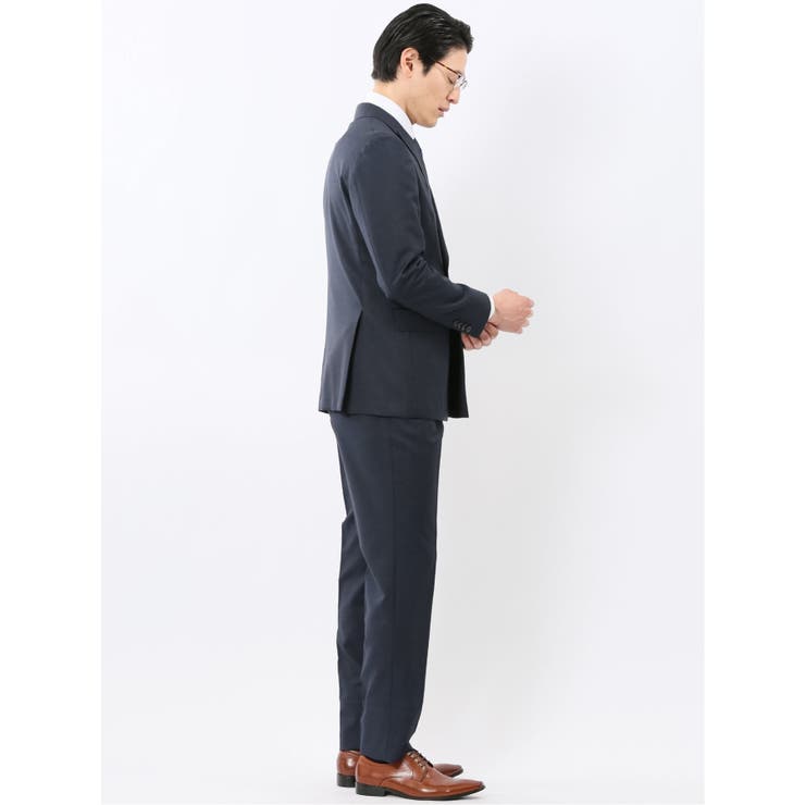 マルゾット ウール レギュラーフィット ダブル 2ピース スーツ 組織紺 | TAKA-Q MEN | 詳細画像4 