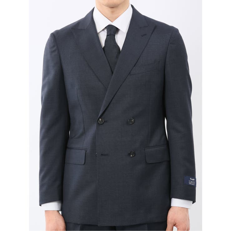 マルゾット ウール レギュラーフィット ダブル 2ピース スーツ 組織紺 | TAKA-Q MEN | 詳細画像5 