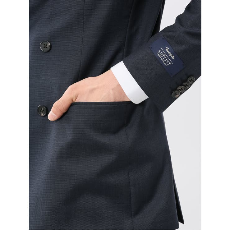 マルゾット ウール レギュラーフィット ダブル 2ピース スーツ 組織紺 | TAKA-Q MEN | 詳細画像9 