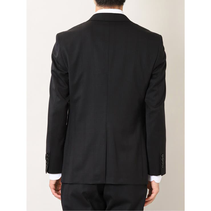 光沢ウール混 スリムフィット 2ボタン3ピーススーツ シャドーチェック黒[品番：TKQJ0016848]｜TAKA-Q  MEN（タカキュー）のメンズファッション通販｜SHOPLIST（ショップリスト）