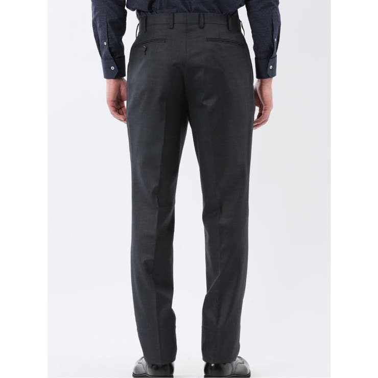 光沢ウール混 スリムフィット 2ボタン3ピーススーツ 組織紺 | TAKA-Q MEN | 詳細画像13 