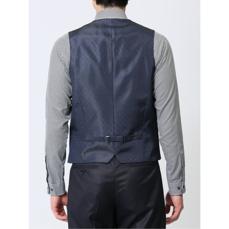光沢ウール混 スリムフィット 2ボタン3ピーススーツ ドビー紺[品番：TKQJ0023201]｜TAKA-Q MEN（タカキュー ）のメンズファッション通販｜SHOPLIST（ショップリスト）