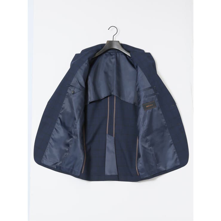 ウール混 レギュラーフィット 2ボタン2ピーススーツ チェック紺 | TAKA-Q MEN | 詳細画像10 