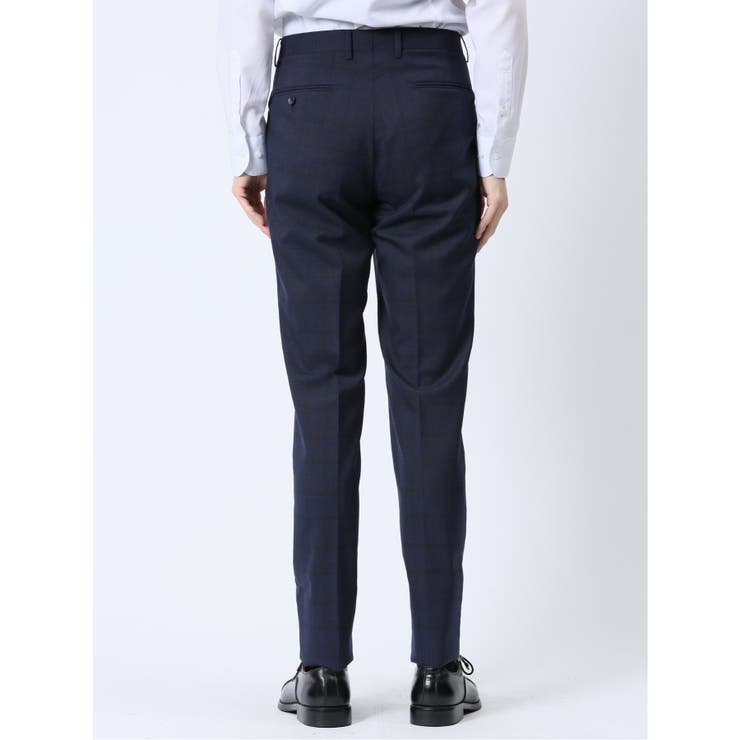 ウール混 レギュラーフィット 2ボタン2ピーススーツ チェック紺 | TAKA-Q MEN | 詳細画像12 