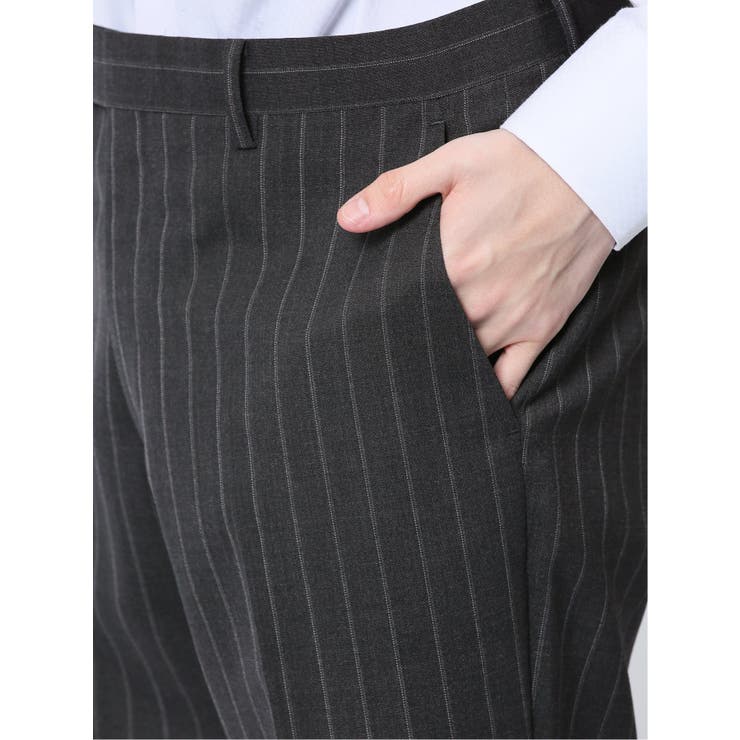 ウール混 レギュラーフィット 2ボタン2ピーススーツ ストライプグレー | TAKA-Q MEN | 詳細画像13 